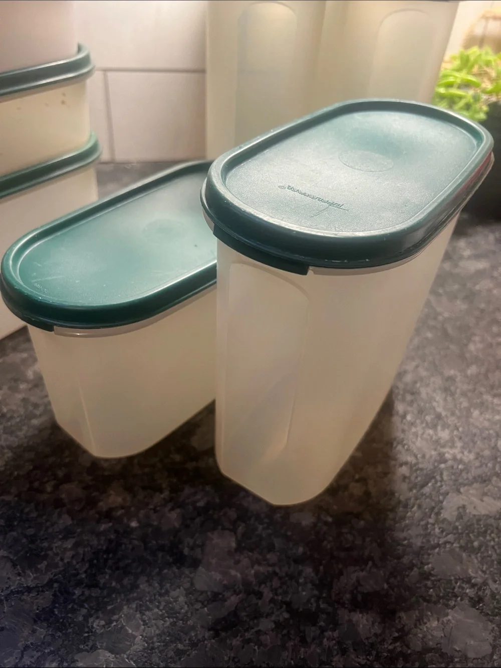 9 Piece Set Vintage Tupperware Modular Mates. Stacking. Storage organization.